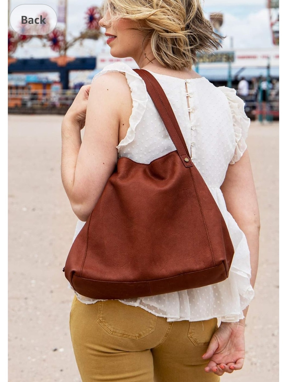 American Leather Co. Liberty Shopper Brandy Tooled